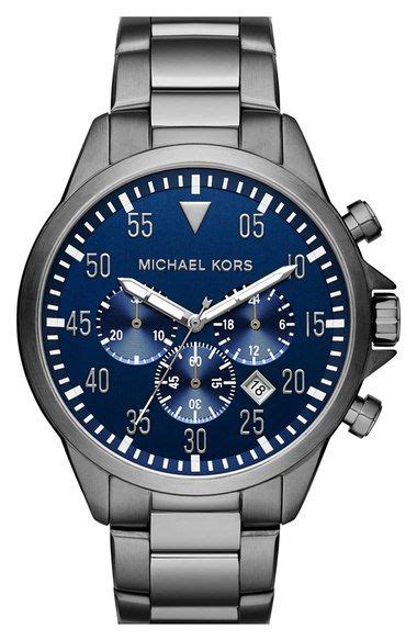 michael kors gage chronograph men's watch navy